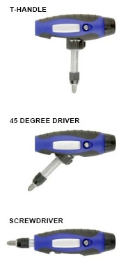 7PC RATCHET T HANDLE SCREWDRIVER SET